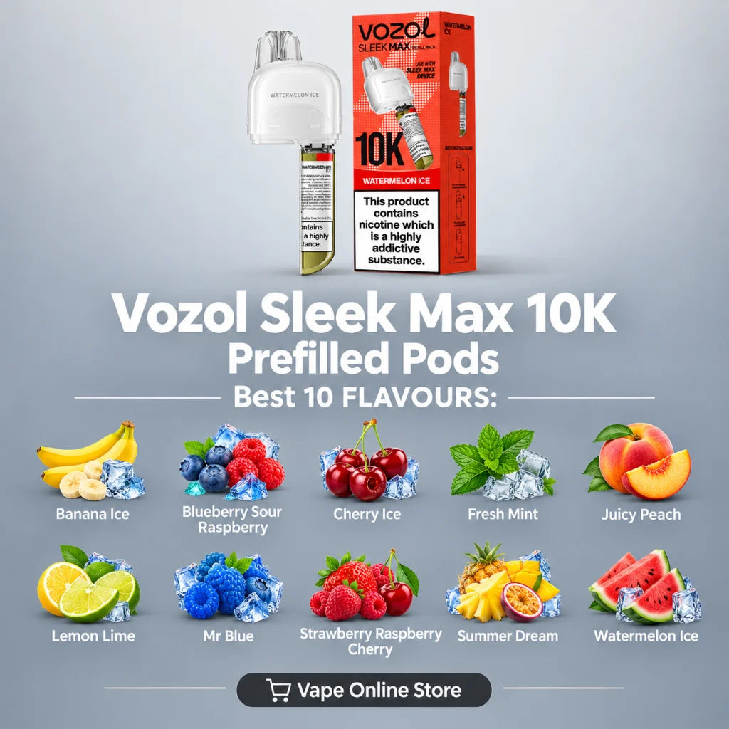 Vozol Sleek Max 10000 Puffs Pods 15 flavours