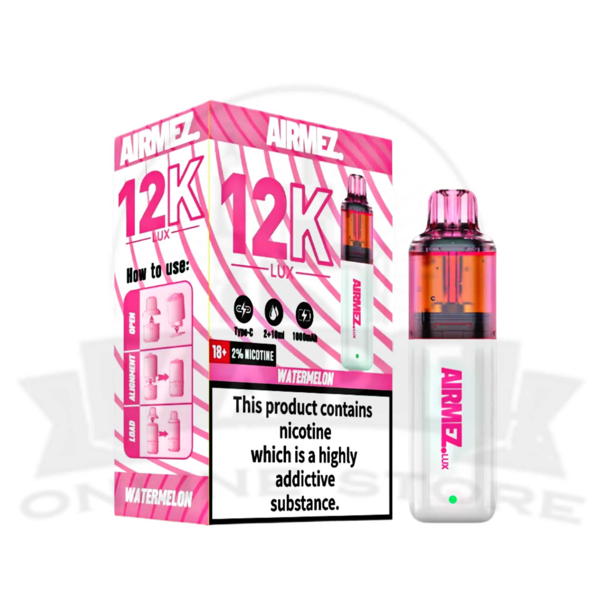 airmez 12k - Watermelon Airmez Lux 12K Pod Vape Kit | 12k Puff Vape