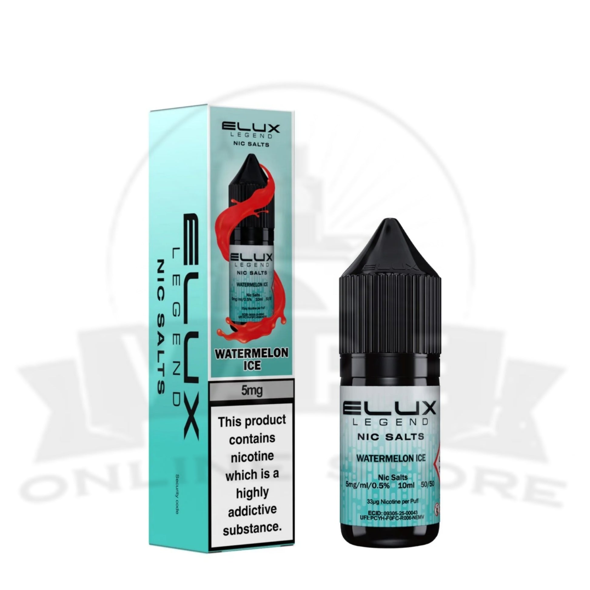 Watermelon Ice Elux Legend 10ml 5mg Nic Salts