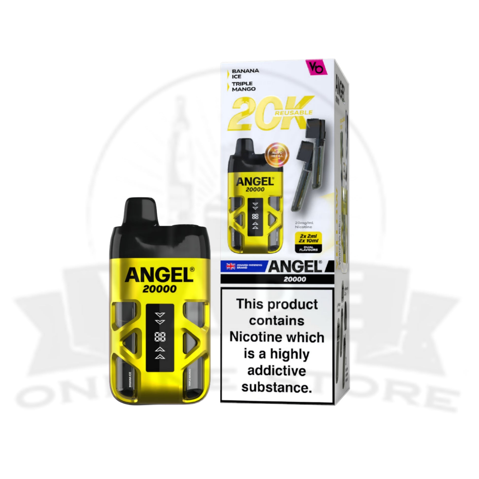 Yellow Edition Vapes Bars Angel 20000 Vape Prefilled Pod Kit