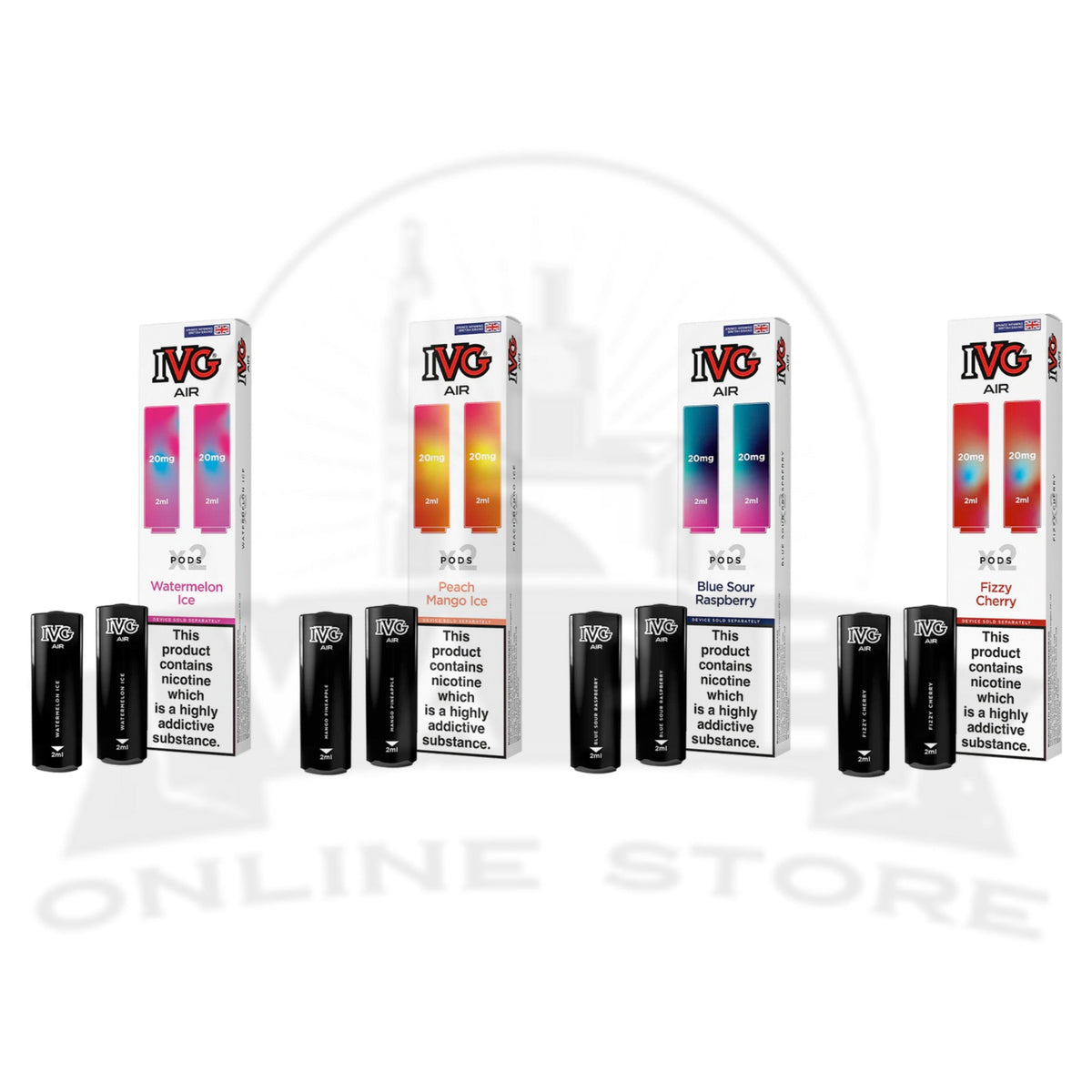 Inv Vape IVG Air 2 in 1 Pre-Filled Pod Vape Kit | 2 Flavour Vape