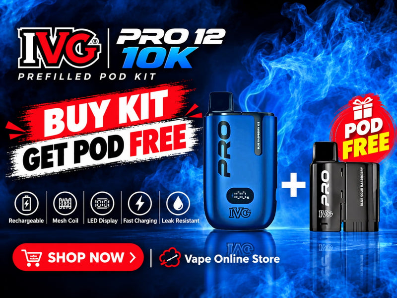 IVG Pro 12 10K prefilled pod kit with free IVG Pro refill pod — buy kit, get pod free