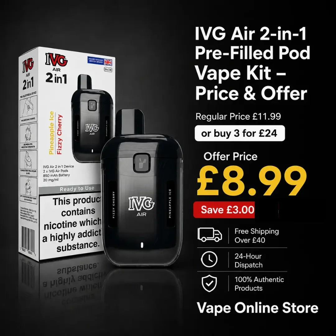 IVG Air 2 in 1 Pre-Filled Pod Vape Kit | 2 Flavour Vape