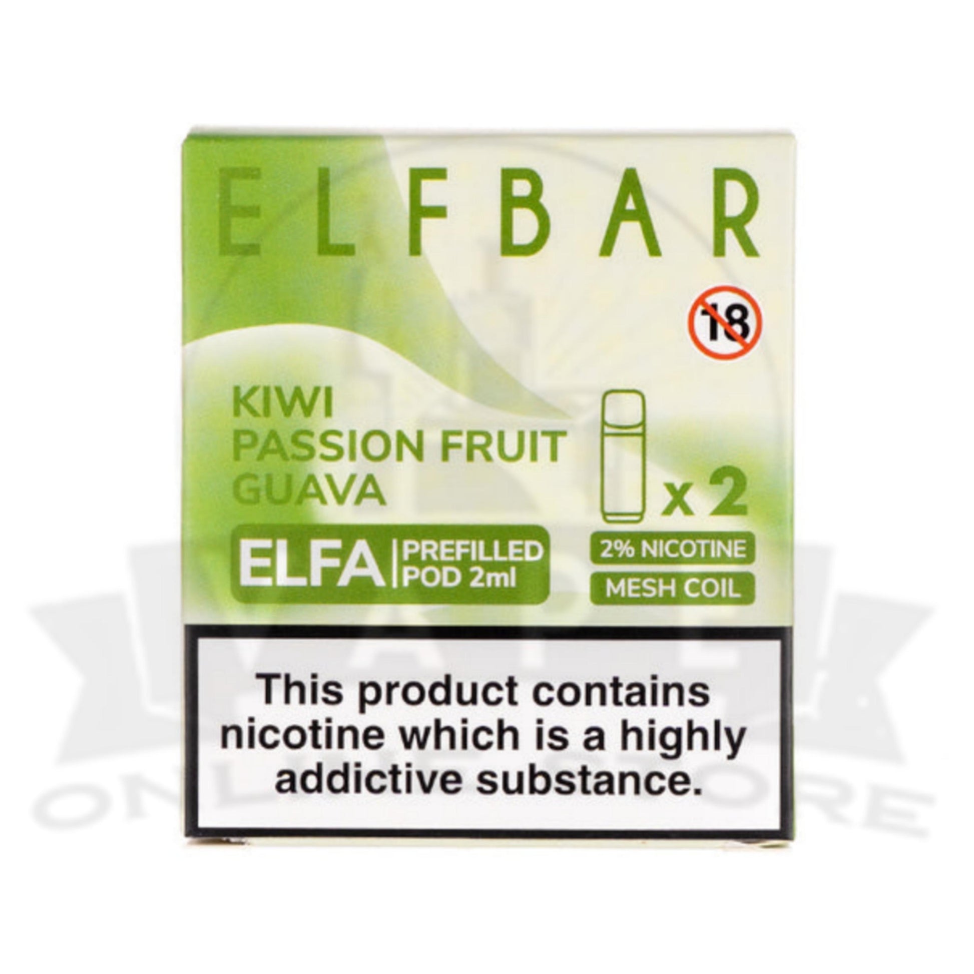 Kiwi Passion Fruit Guava Elfa Pre-filled Pods By Elf Bar