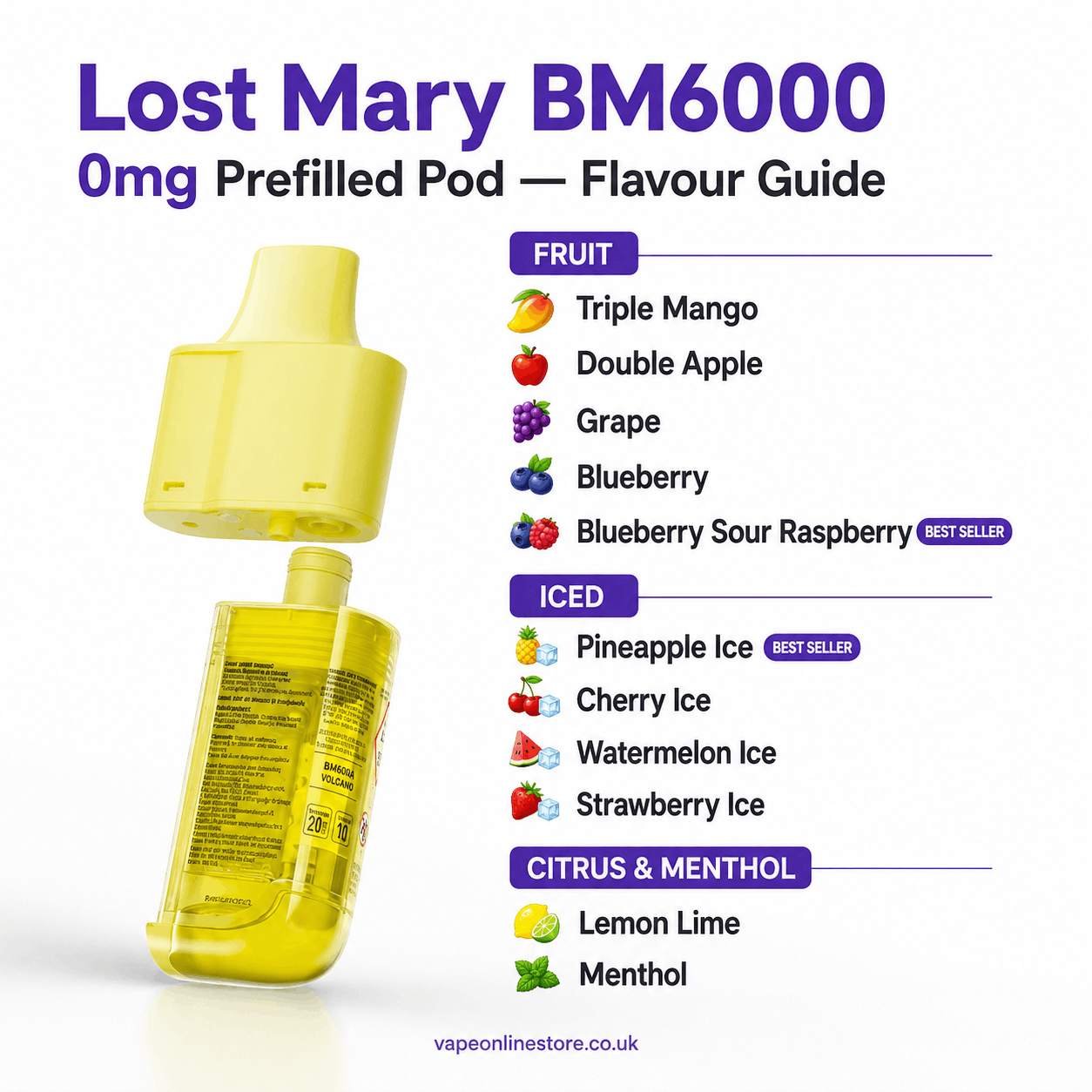 Lost Mary BM6000 0mg Prefilled refill Pods