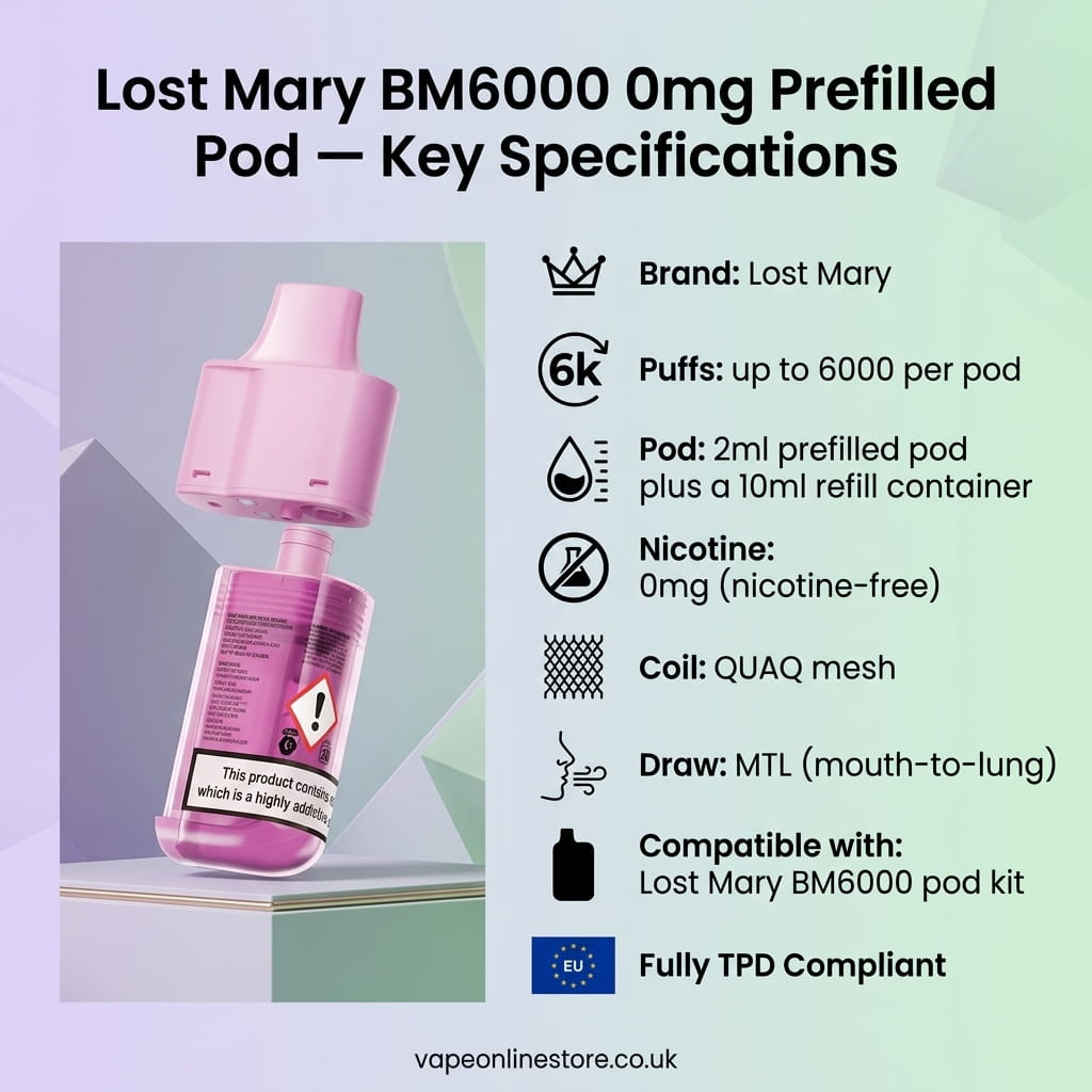 Lost Mary BM6000 0mg Prefilled refill Pods