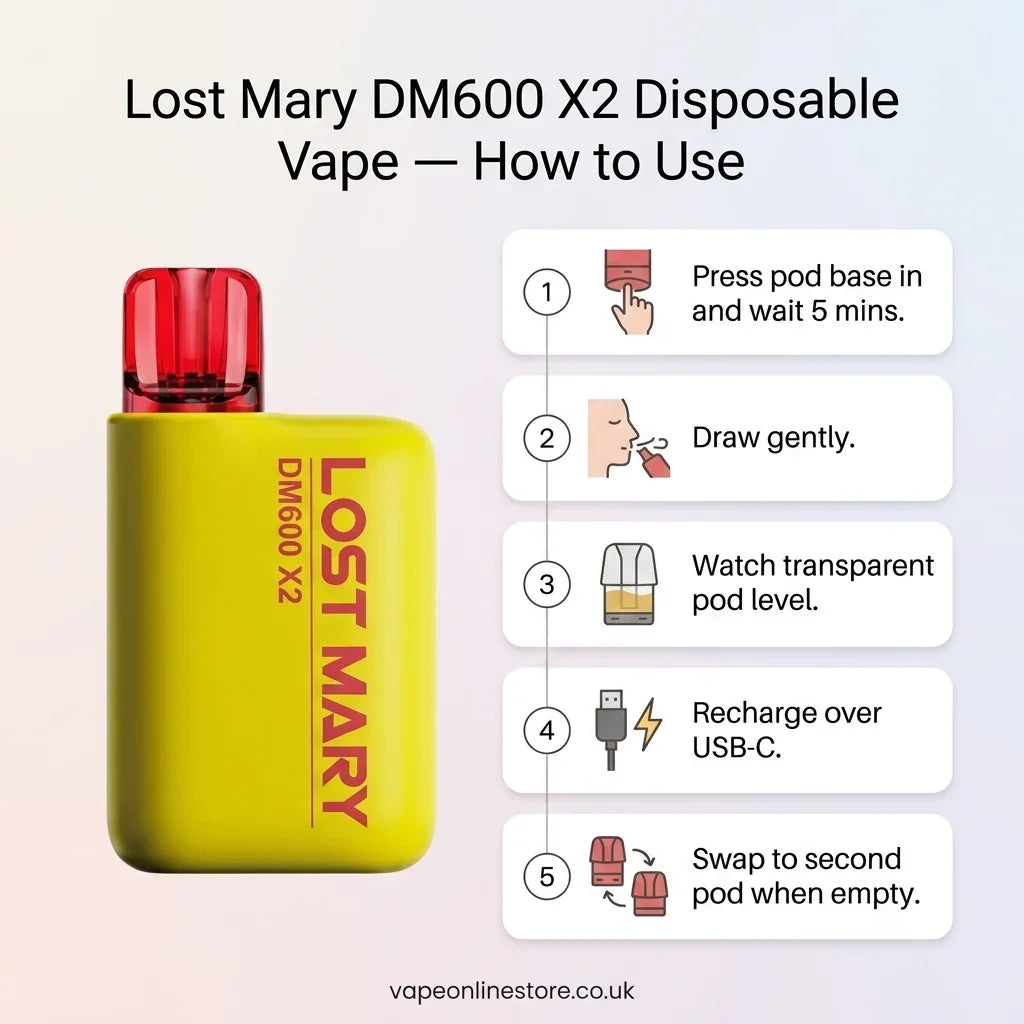 Lost Mary Dm600 X2 Pod Vape Kit | Buy 1 Get 1 Free Vape