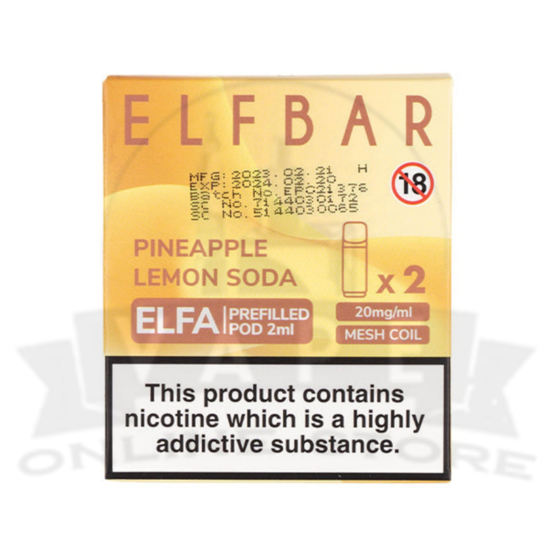 Pineapple Lemon Soda Elfa Pre-filled Pods By Elf Bar