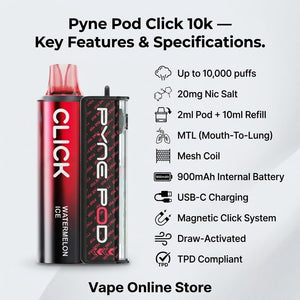Pyne Pod Click 10k Prefilled Vape Kit | Only 3 For £21