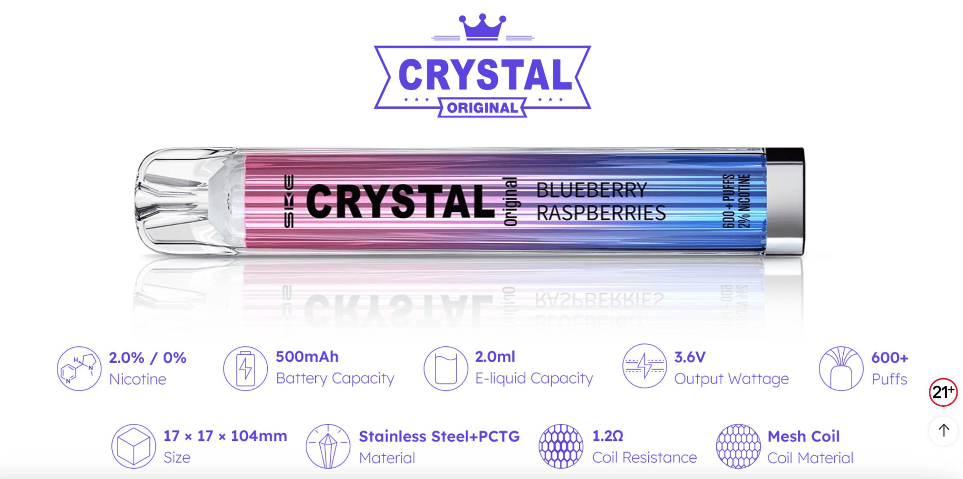 SKE Crystal 600 Puffs Disposable Vape