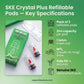 ske crystal plus refillable pods key specifications