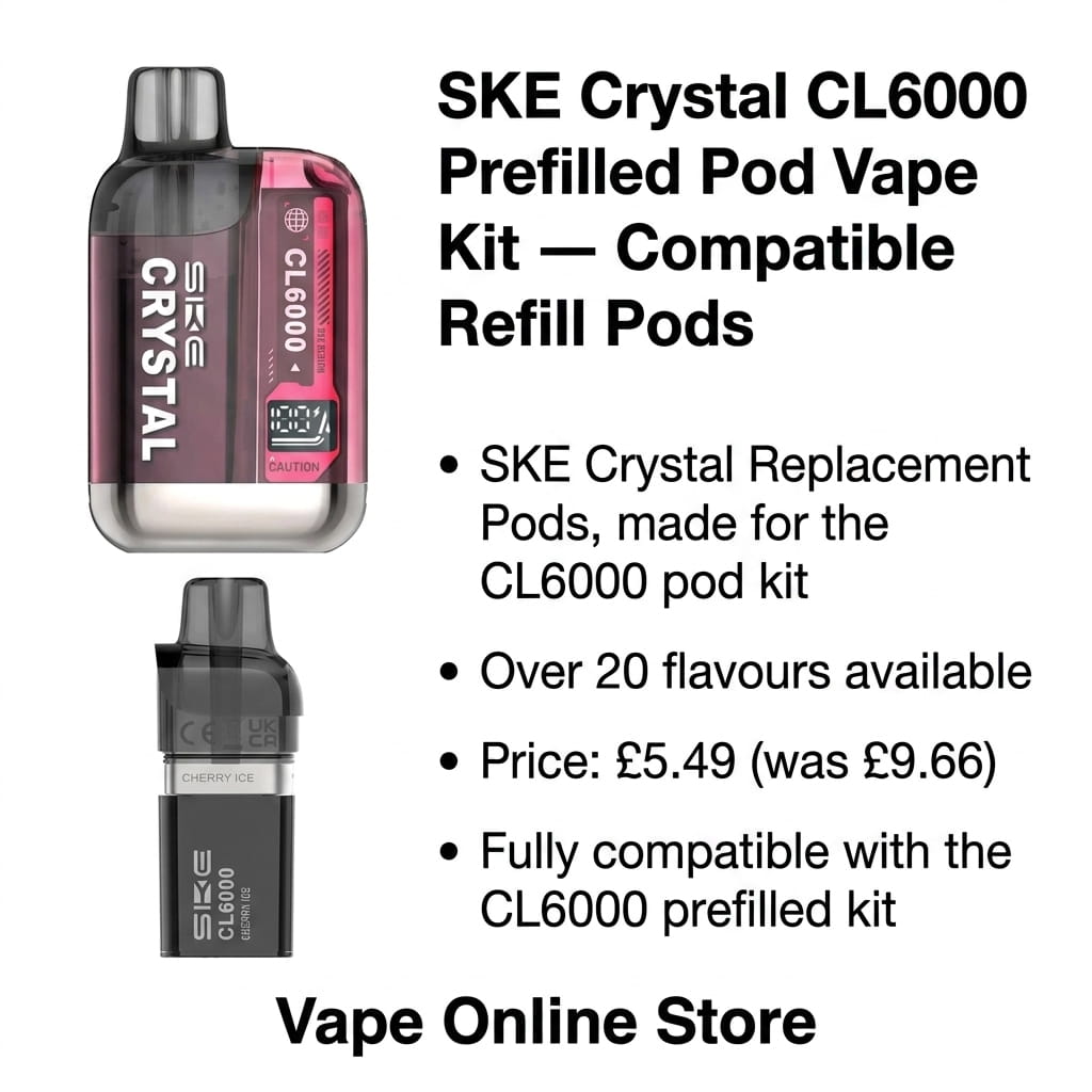 SKE Crystal CL6000 Prefilled Pod Vape Kit | Buy 1 Get 1 Free Vape