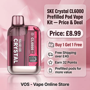 SKE Crystal CL6000 Prefilled Pod Vape Kit | Buy 1 Get 1 Free Vape