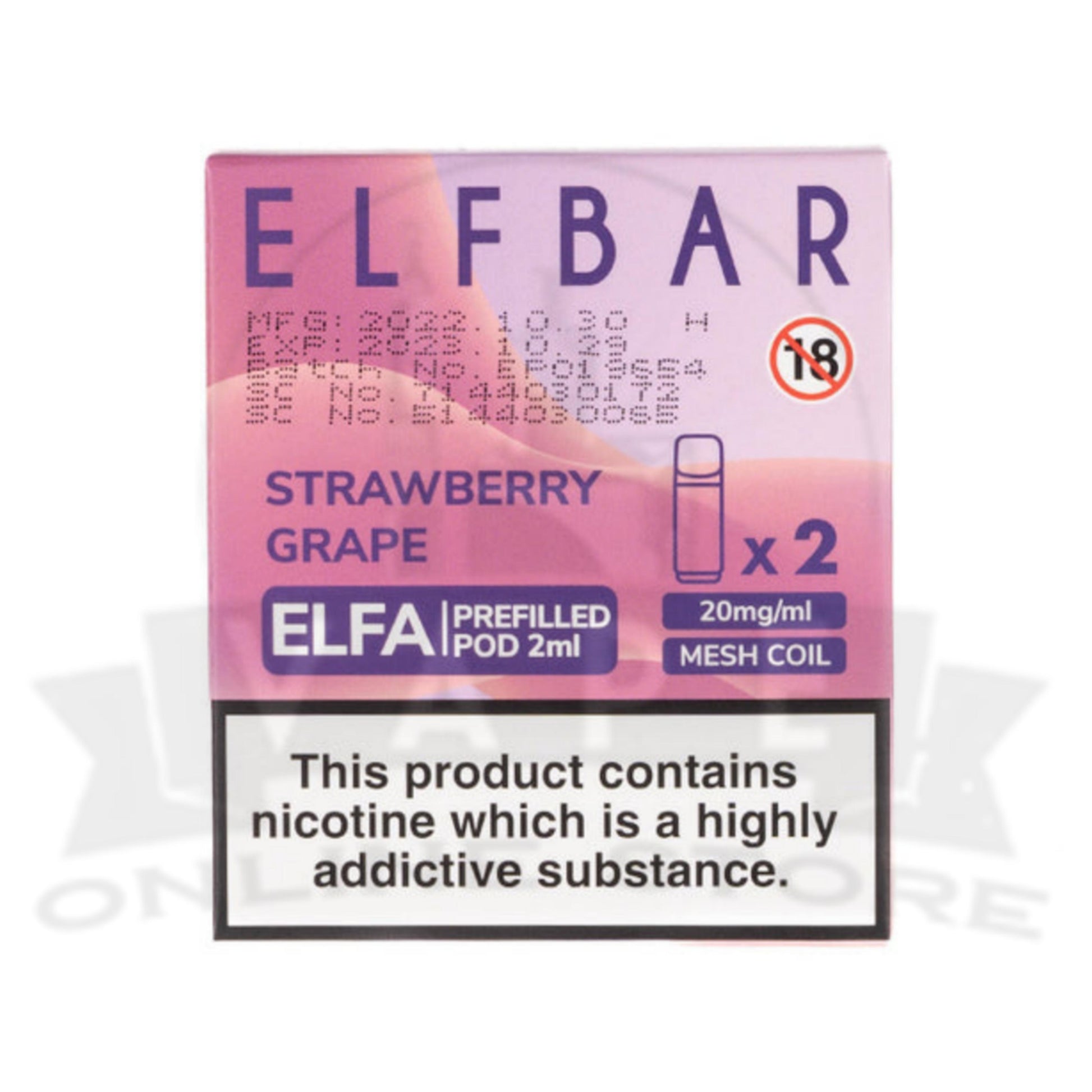 Strawberry Grape Elfa Pre-filled Pods By Elf Bar