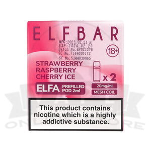 Strawberry Raspberry Cherry Ice Elfa Pre-filled Pods By Elf Bar