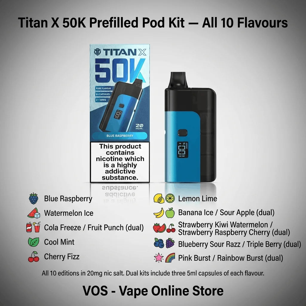 Titan X 50K Prefilled Pod Kit |  3 For £27