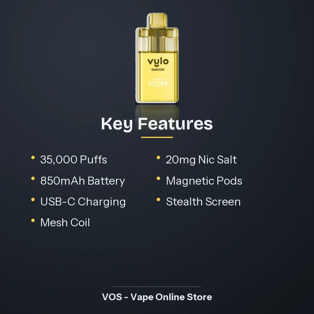 vylo duo 35k puffs prefilled pod kit key features