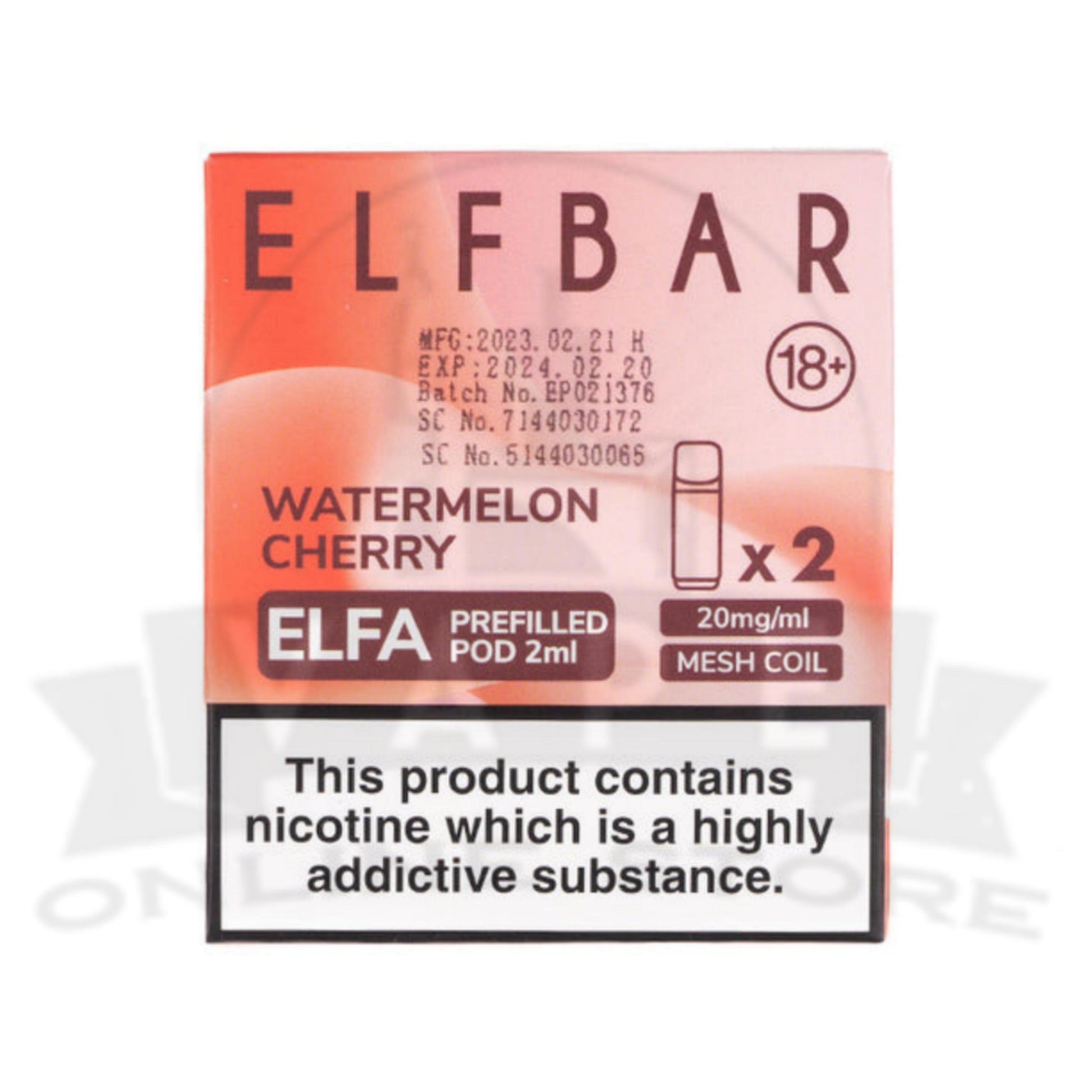 Watermelon Cherry Elfa Pre-filled Pods By Elf Bar