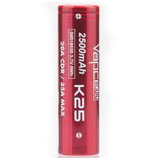 K25 18650 2500mAh Quick Charge Battery By Vapcell