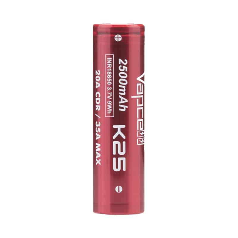 K25 18650 2500mAh Quick Charge Battery By Vapcell